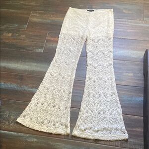 Forever 21 Cream Lace Trousers